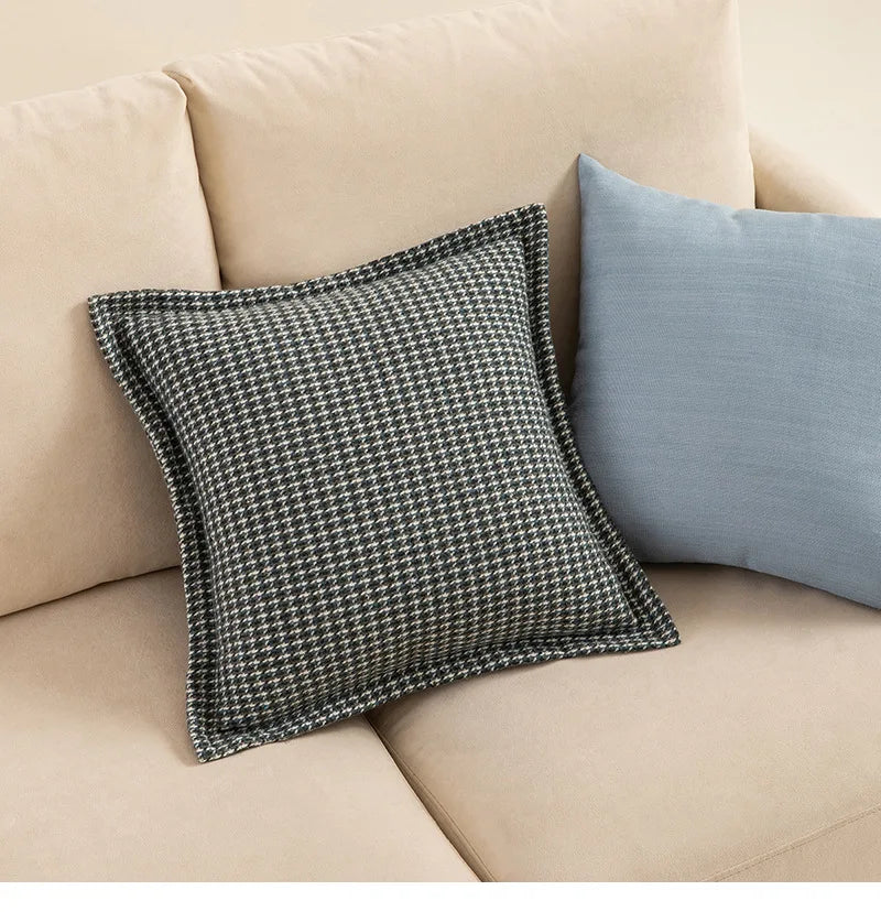 Afralia™ Houndstooth Jacquard Throw Pillow Covers - Square Cushion Cover