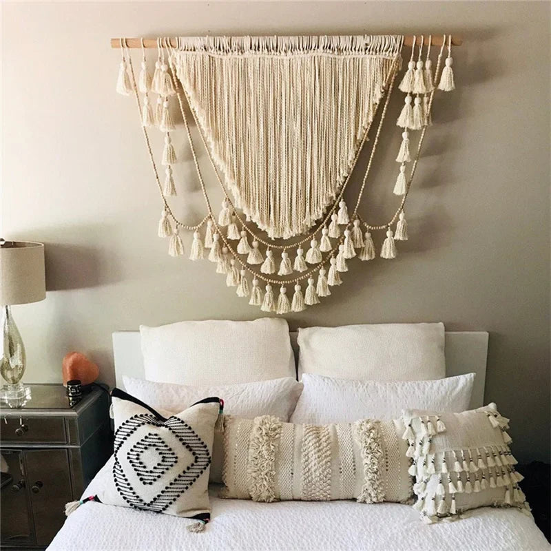 Afralia™ Macrame Wall Hanging Tapestry Hand-woven Tassel Geometric Boho Decor