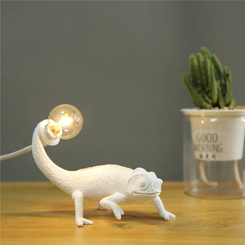 Afralia™ Chameleon Resin Lizard Night Light Wall Lamp for Modern Home Decor