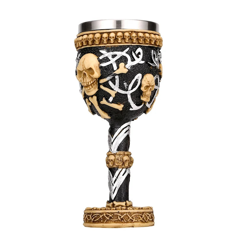 Afralia™ Gothic Skull Resin Wine Glass 200ml bar drinkware cocktail whiskey cup