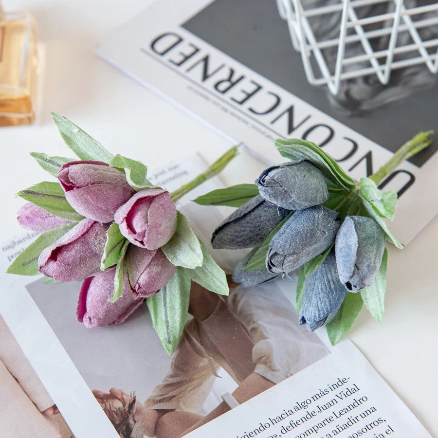 Afralia™ Silk Tulip Bouquet: Home Party & Wedding Decor Artificial Flowers Bouquet