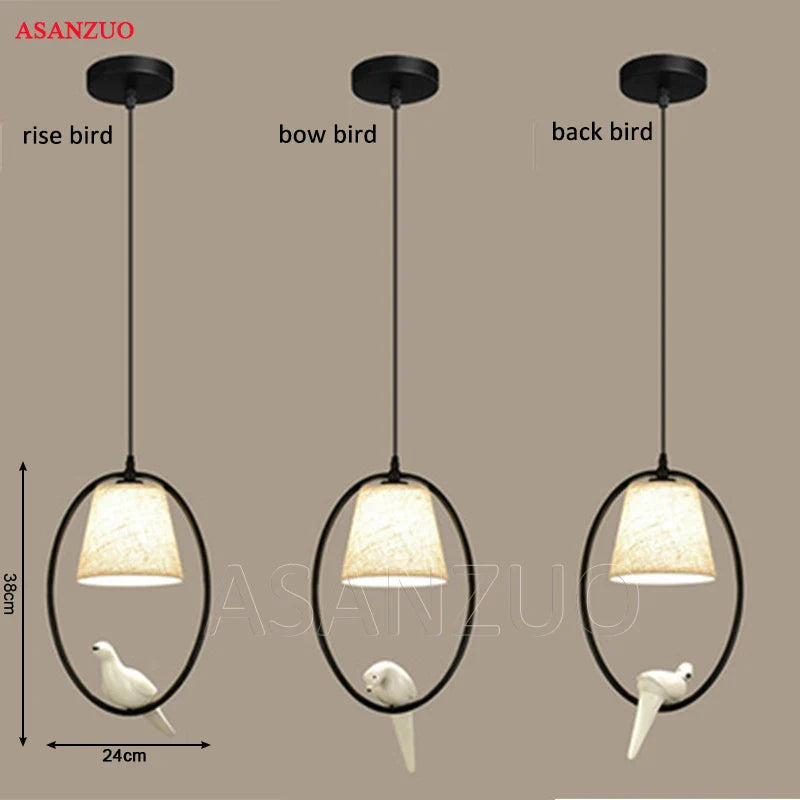 Afralia™ Loft Vintage Bird Light Chandelier Pendant Lamp for Home and Restaurant