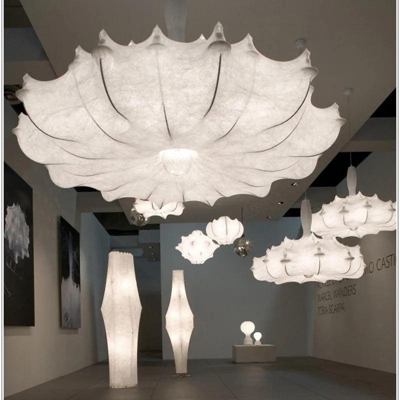 Afralia™ Zeppelin Silk Chandelier: Hand-Woven Modern Japanese Country Style Dining Room Lamp