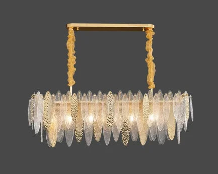 Afralia™ LED Glass Metal Leaf Chandelier: Luxury Postmodern Lighting for Home Decor, Bedroom, Living Room