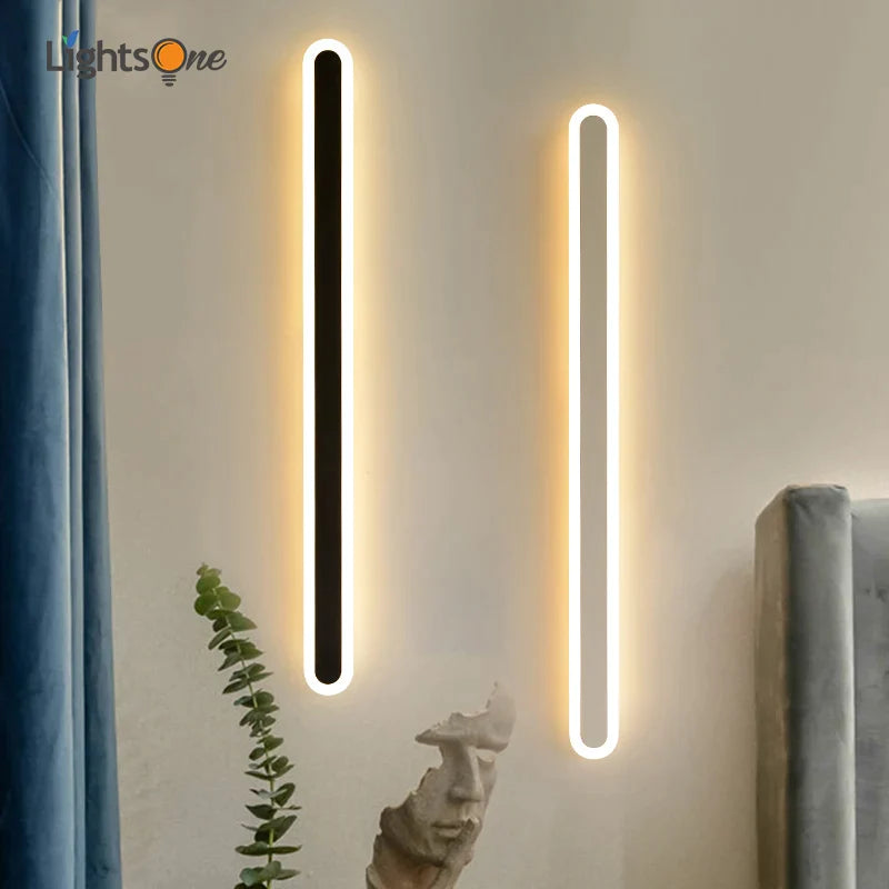 Afralia™ LED Line Wall Lamp for Bedroom Porch Living Room Modern Decor