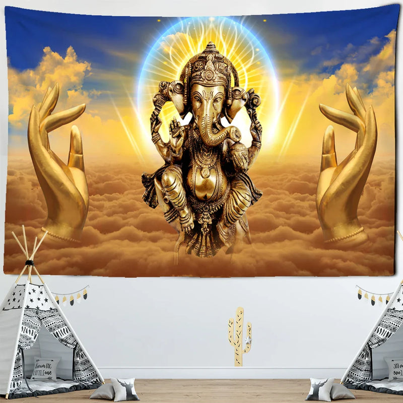 Afralia™ Elephant Bergamot Tapestry Wall Hanging for Bohemian Home Decor