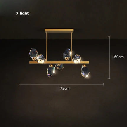 Afralia™ Crystal Copper Round Chandelier: Elegant LED Suspension Lamp for Dinning Room