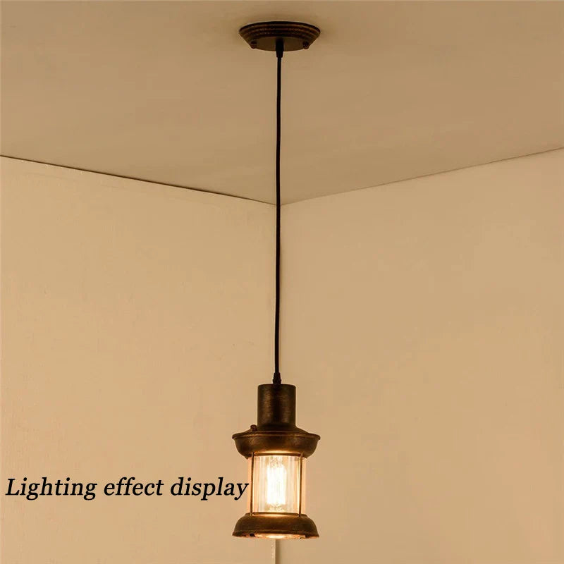 Afralia™ Glass Pendant Lamp Antique Vintage Dining Room Cafe Industrial Light