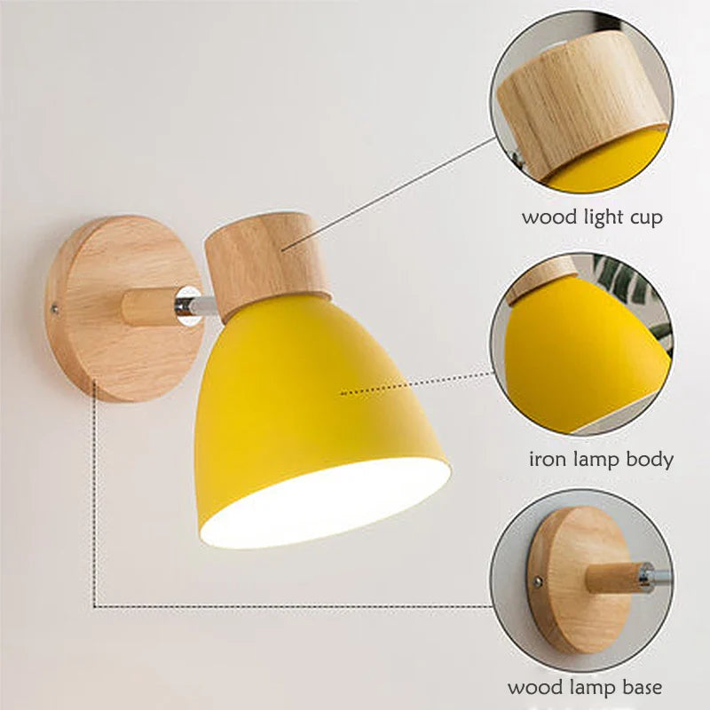 Nordic Macaroon Wall Sconce by Afralia™ - Stylish Bedside Lamp with 6 Color Options