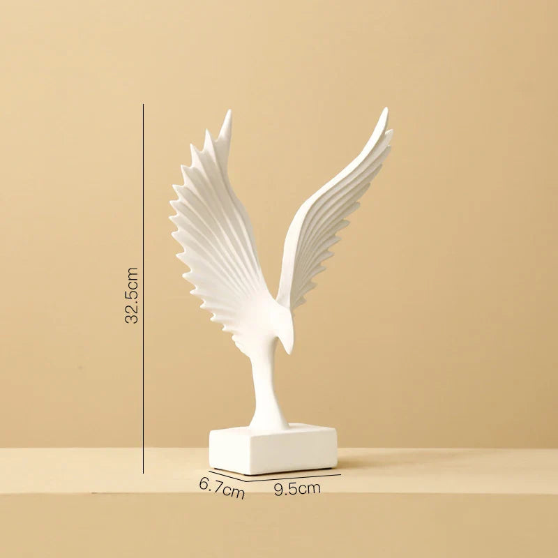 Afralia™ Angel Wings Sculpture: Nordic Modern Abstract Resin Home Decor Artware