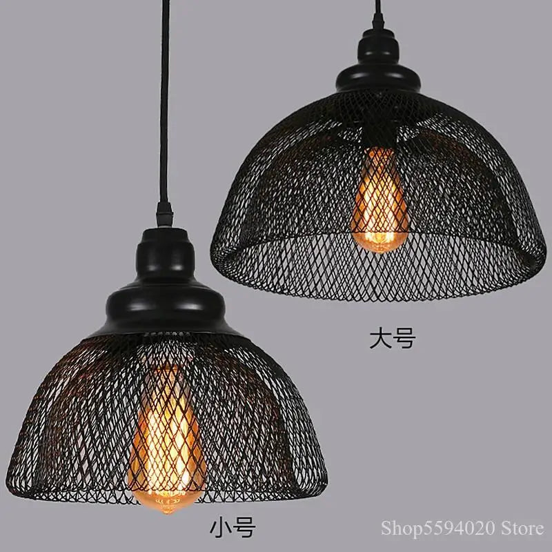 Afralia™ Industrial Birdcage Chandelier: Retro Iron Net Hanging Lamp for Creative Home Lighting