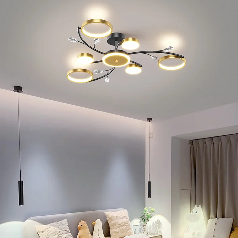 Afralia™ LED Crystal Chandelier for Bedroom Living Hall Dining StudyRoom Lighting