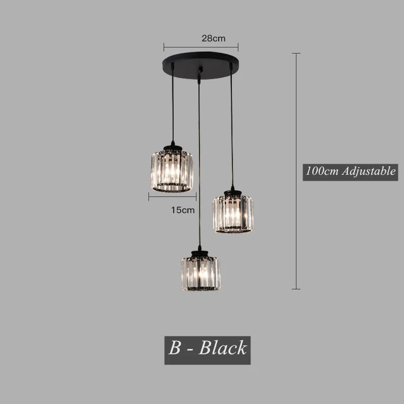 Afralia™ Crystal LED Pendant Chandelier for Dining Living Room Decor