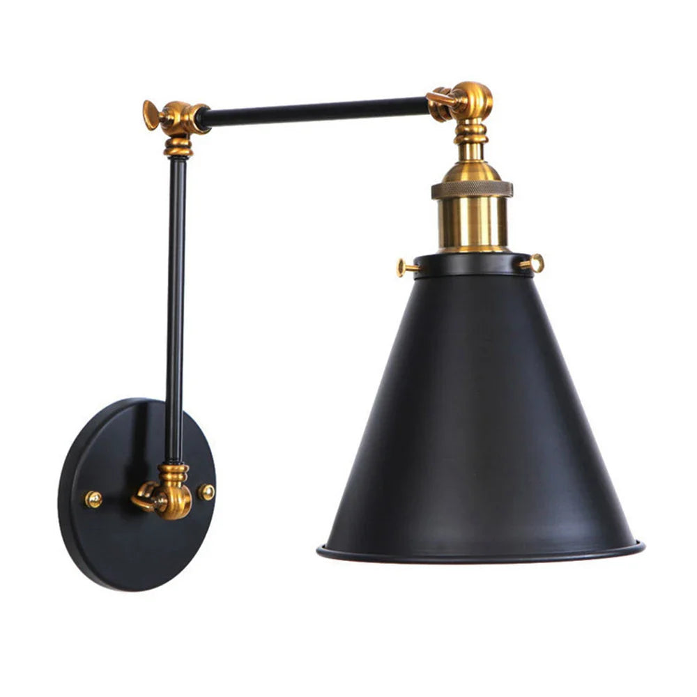 Afralia™ Iron Loft Retro Wall Lamp Sconce Indoor LED Industrial Black Brass