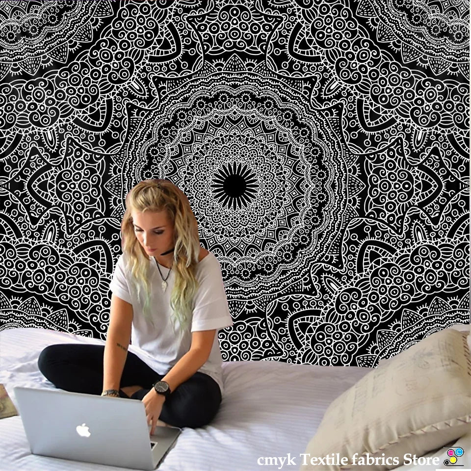 Afralia™ Indian Mandala Tapestry Hippie Wall Hanging Beach Yoga Mat Bedspread Table Cloth