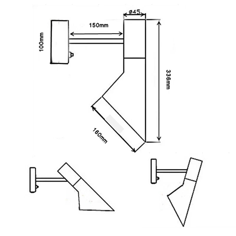 Afralia™ Swing Head Wall Light: Creative Bedroom Lighting, Black/White, Bedside Reading Lamp