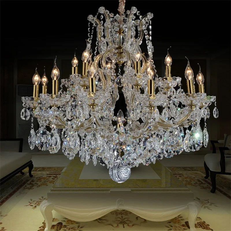 Afralia™ Crystal Candle Chandelier: Elegant LED Pendant Lamps for Home, Hotel, Villa Hall