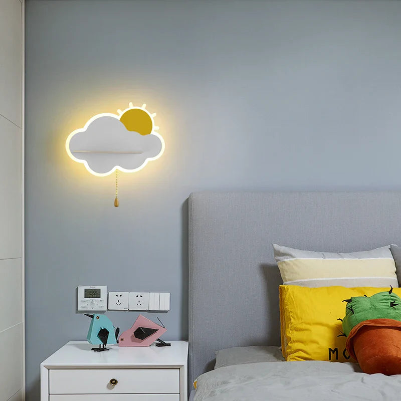 Afralia™ Cloud Wall Lamps: Modern Kids Room Lighting with Switch, Children's Bedroom Decor