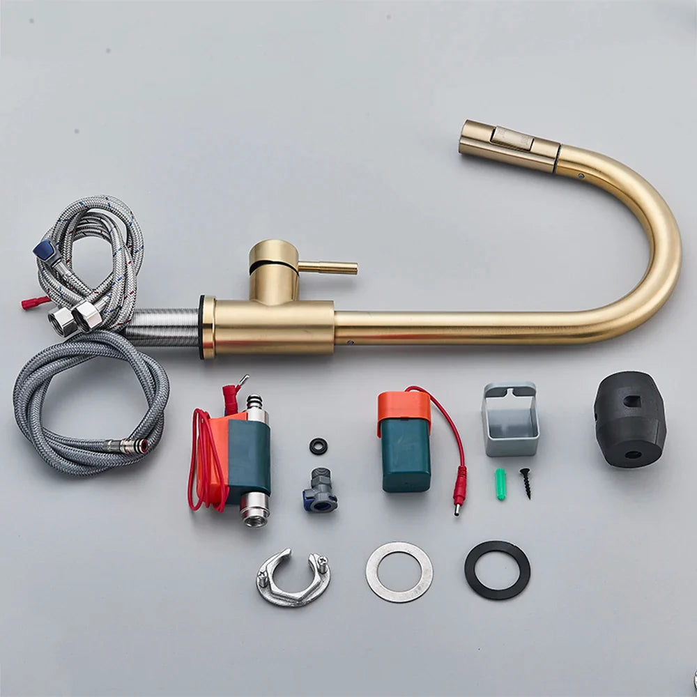 Afralia™ Smart Touch Kitchen Faucet with Pull Out Spray and 360 Rotation
