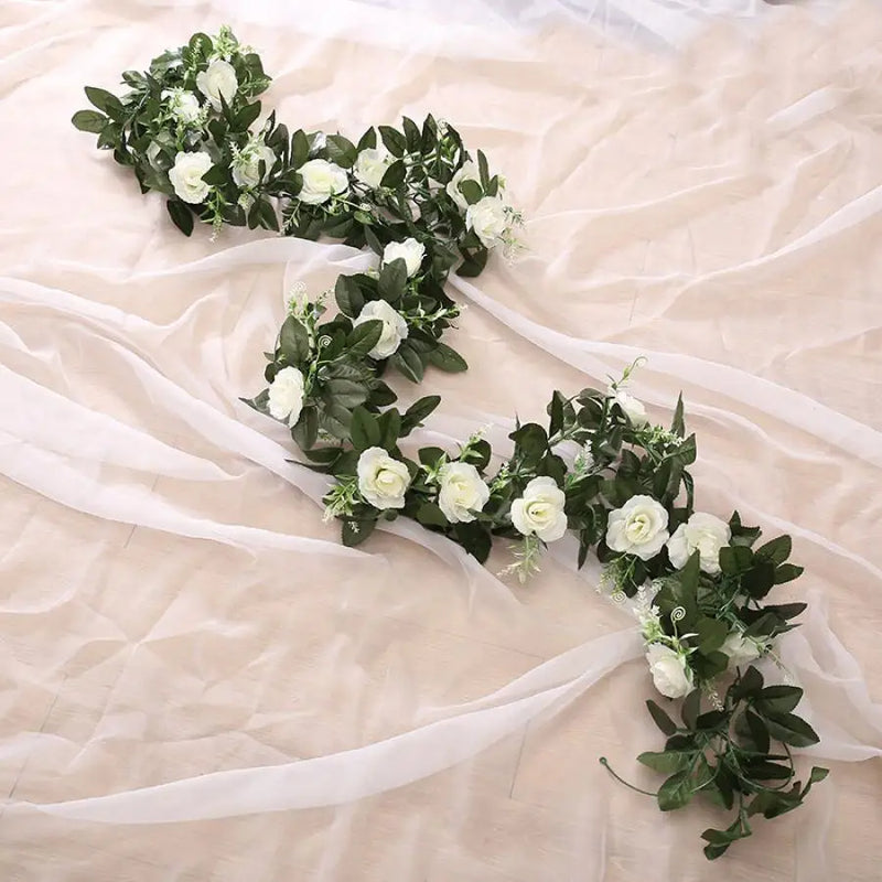 Afralia™ Silk Roses Vine: Artificial Hanging Flowers Garland for Home, Wedding, and Christmas Decor