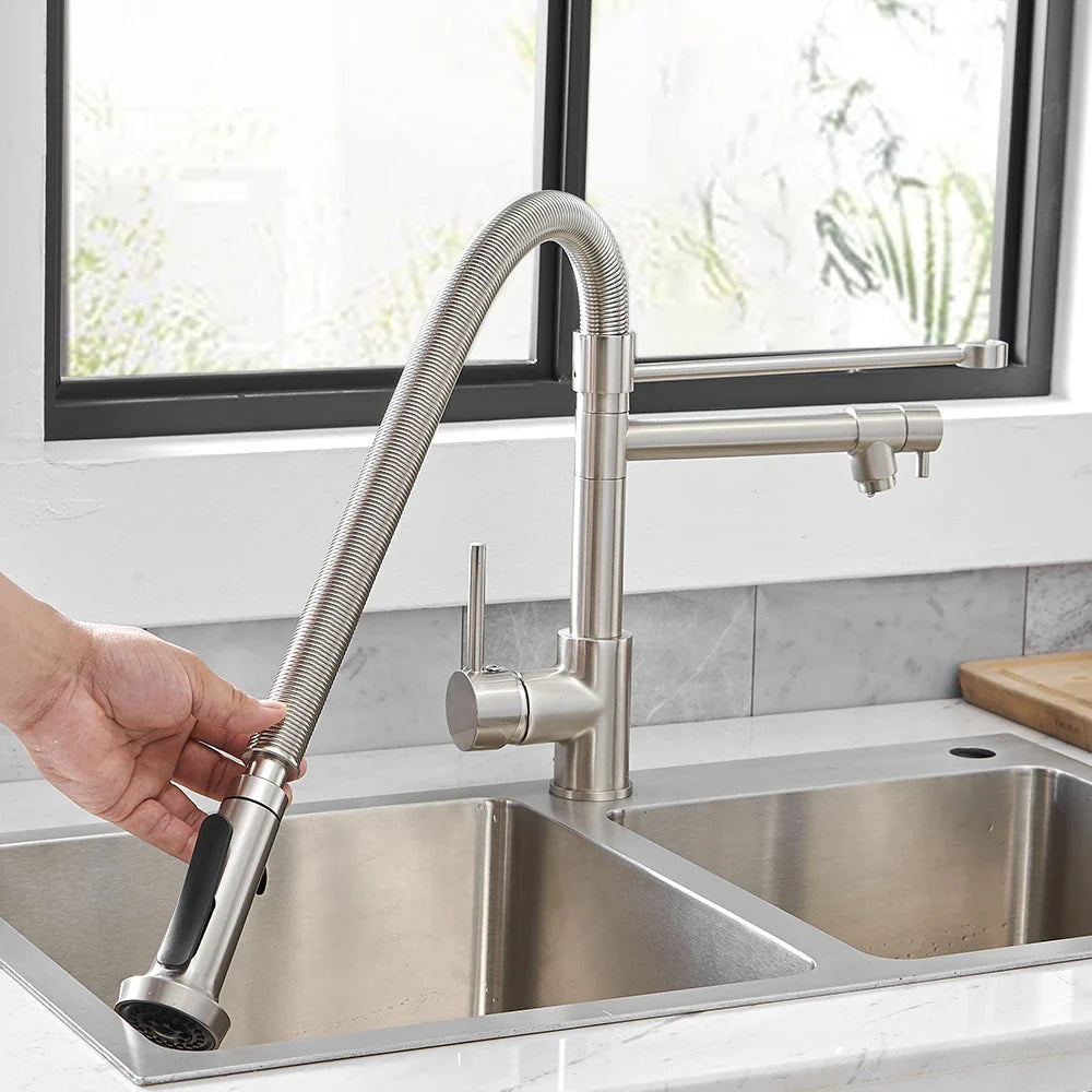 Afralia™ LED Kitchen Faucet with Dual Spouts and Single Handle