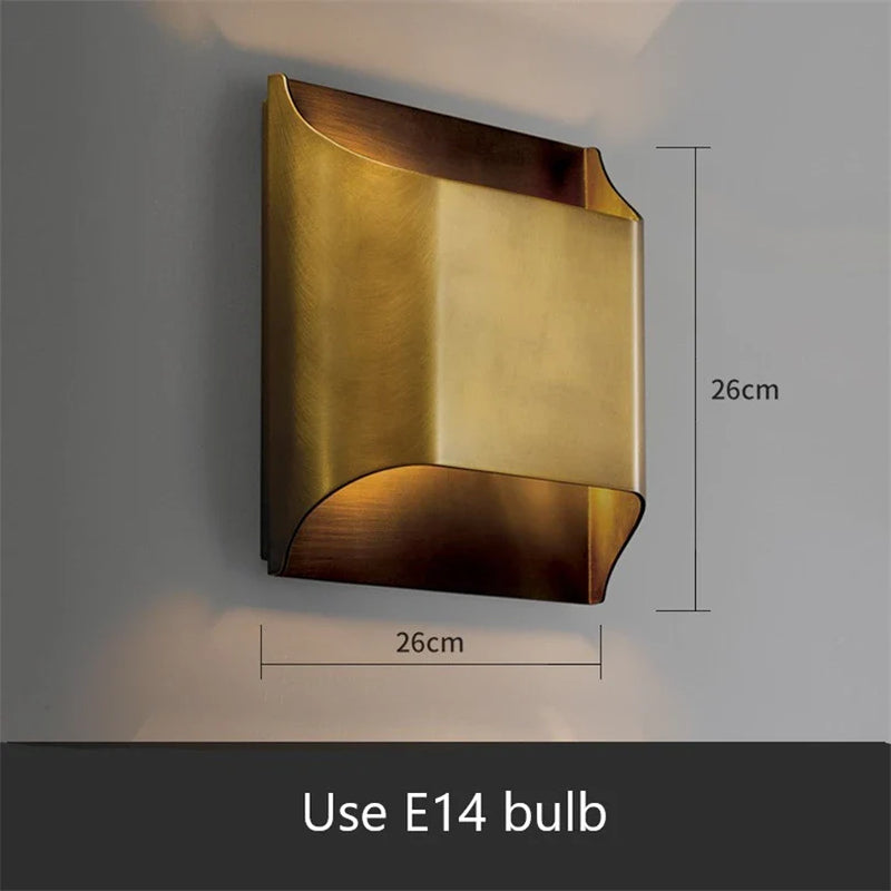 Afralia™ Luxury Copper Wall Lamp: Modern Hotel Living Room Bedside LED Light