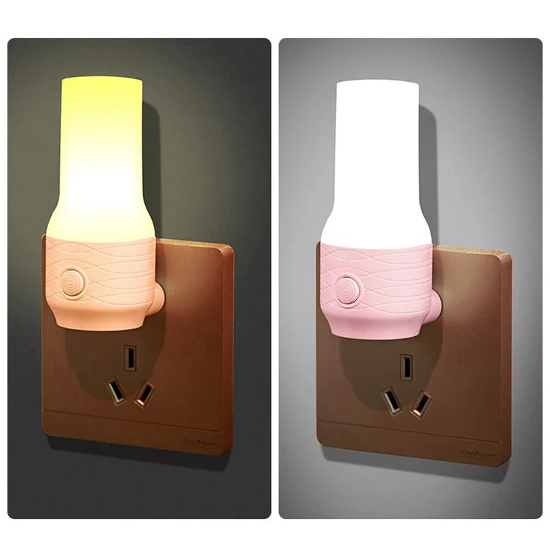 LED Night Light Wall Lamp with Dimming Switch, Perfect for Bedroom Reading, 2 Colors Light