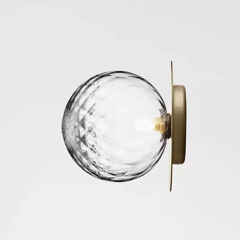 Afralia™ Nordic Glass Round Wall Lamp LED for Bedroom Aisle Stairs Entrance