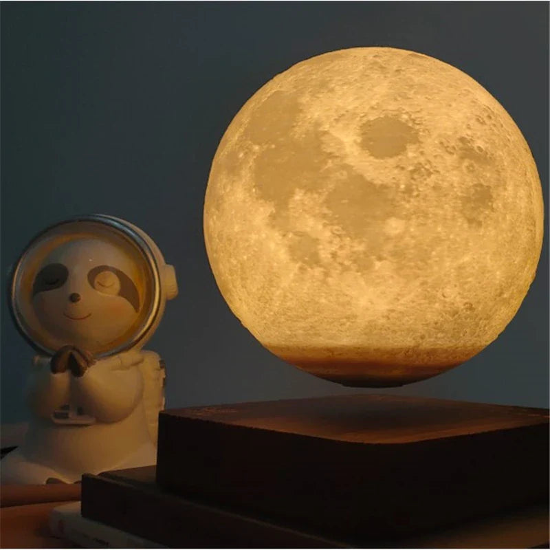Afralia™ Levitating Moon Lamp: LED Touch Night Light for Bedroom Decor & Gift