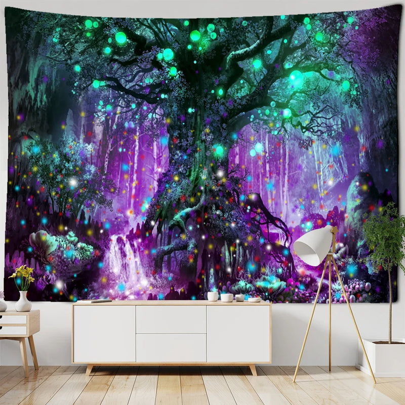 Afralia™ Mystical Tree of Life Tapestry: Psychedelic Hippie Wall Hanging for Home Decor