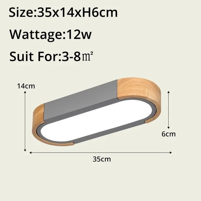 Afralia™ Wood LED Ceiling Lamp for Home Decor - Remote Control Panels for Living Room