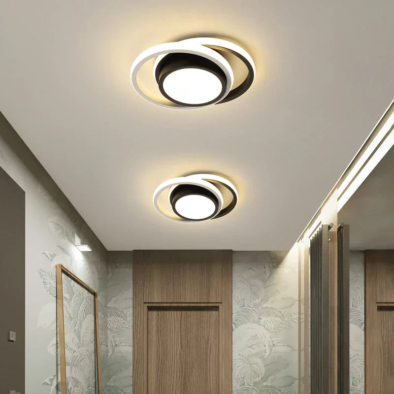 Afralia™ LED Chandelier Black White Ceiling Lights