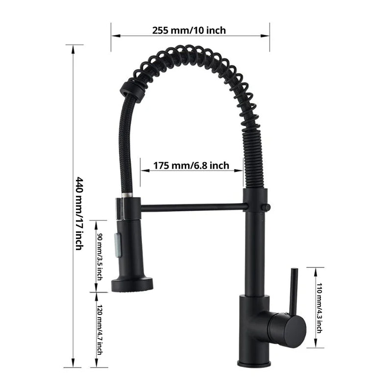 Afralia™ Pull Down Kitchen Faucet Hot Cold Water Mixer Tap 360 Degree Rotation