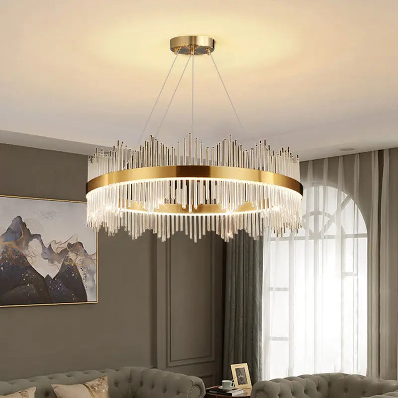 Afralia™ Crystal Chandelier Pendant Light Modern Luxury Dining Room Bedroom Lamp