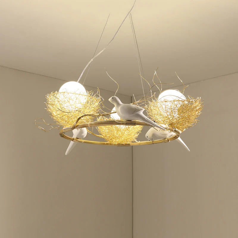 Afralia™ Bird's Nest LED Pendant Light for Dining Room, Cafe, Bar, Restaurant Decor