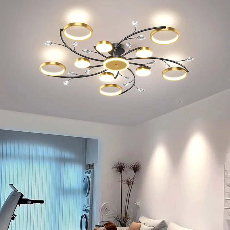 Afralia™ LED Crystal Chandelier for Bedroom Living Hall Dining StudyRoom Lighting