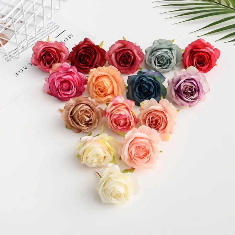 Afralia™ Silk Roses Home Wedding Christmas Garland Flower Wall Decoration Craft Supply