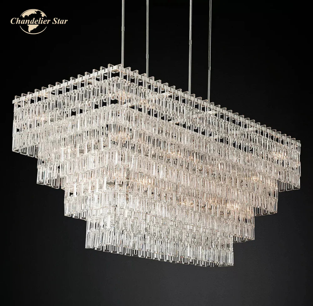 Afralia™ Marignan Crystal Chandelier Tiered Pendant Light for Living Room Dining Luxury