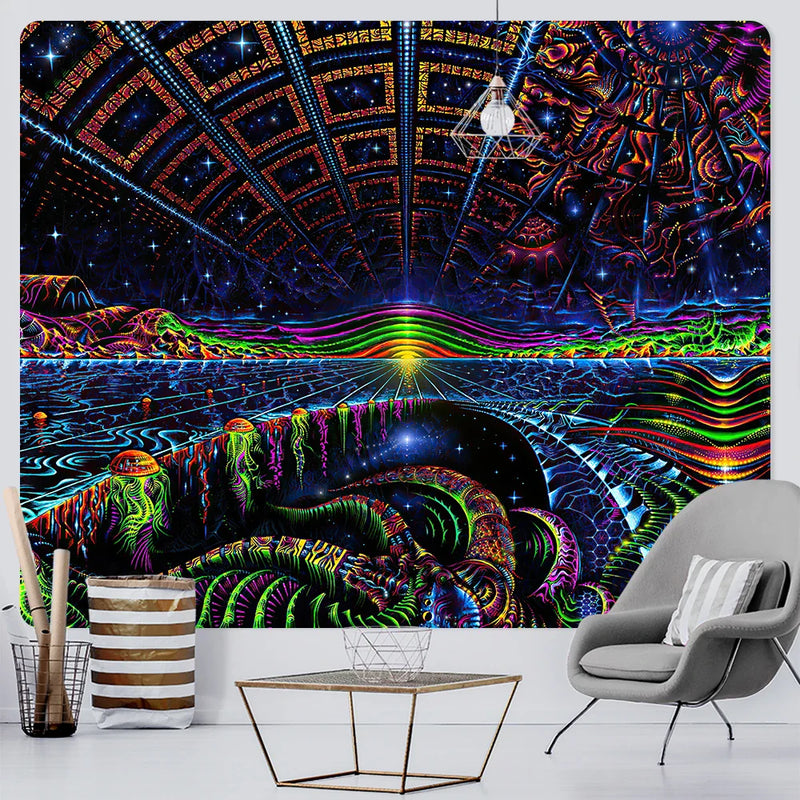 Afralia™ Bohemian Tapestry: Psychedelic Home Decoration Art, Large Size for Yoga Mat or Sofa