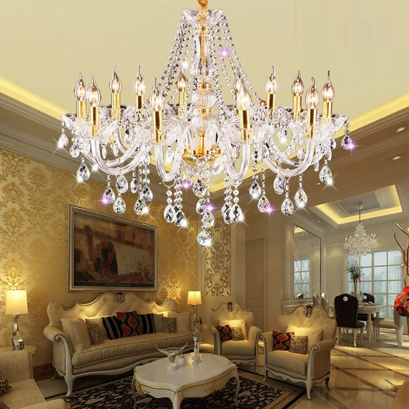 Afralia™ Modern Gold/Silver K9 Crystal Chandelier for Living Room, Bedroom, and Restaurant Lighting