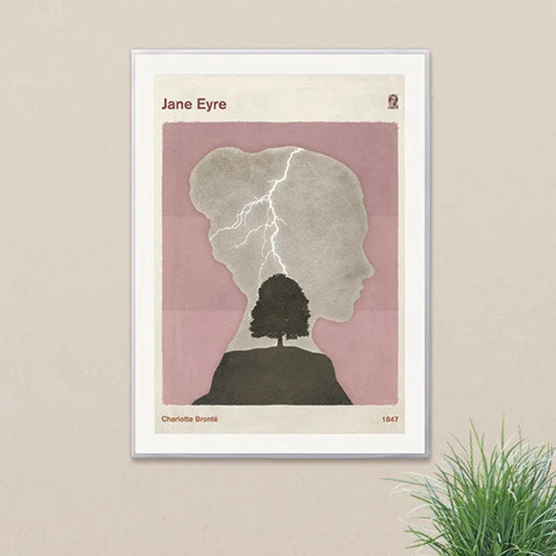 Jane Eyre Minimalist Canvas Print by Afralia™ for Literary Wall Decor