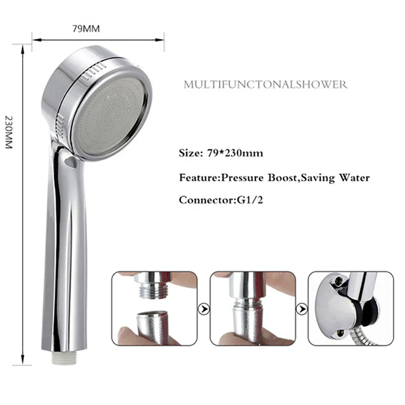 Afralia™ High Pressure Shower Head Water Saving Massage Nozzle Handheld Shower Head