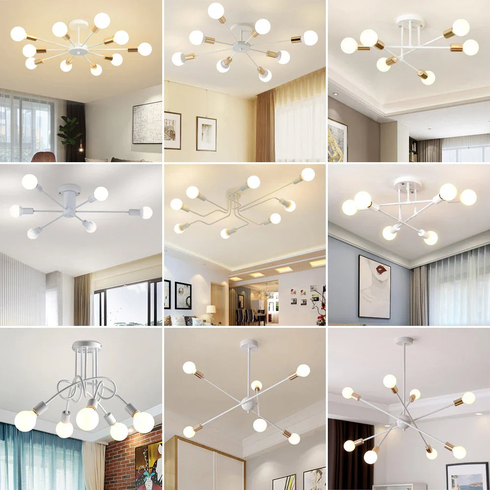 Afralia™ Retro Industrial Loft Sputnik Chandelier for Home Decor Dinning Cafe Bar