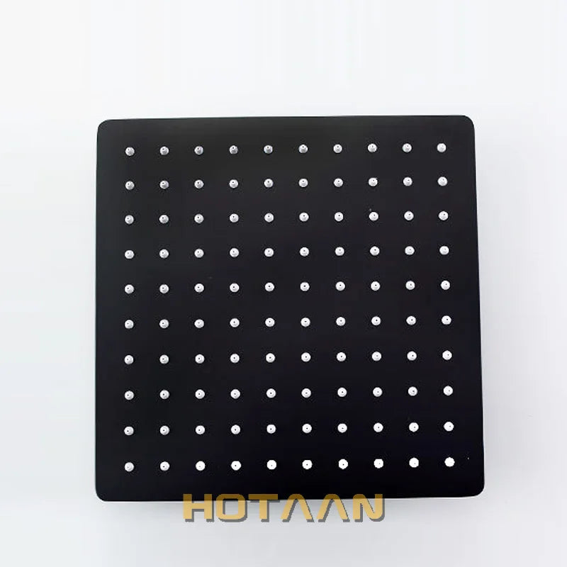 Afralia™ Black Plated Stainless Steel Square Rain Shower Head