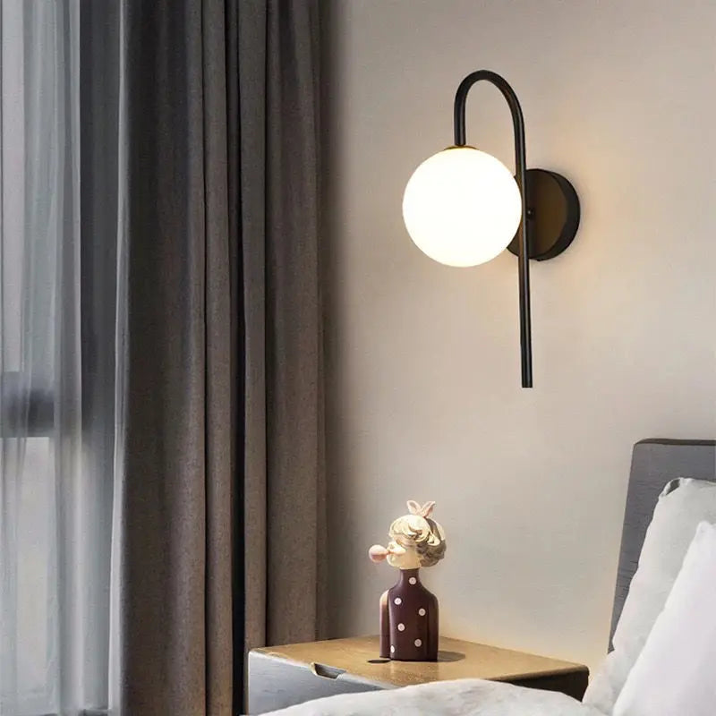 Afralia™ Glass Gold LED Wall Lamp for Chic Indoor Lighting