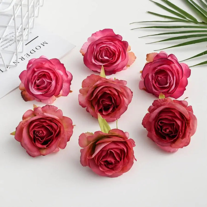 Afralia™ Silk Roses Home Wedding Christmas Garland Flower Wall Decoration Craft Supply