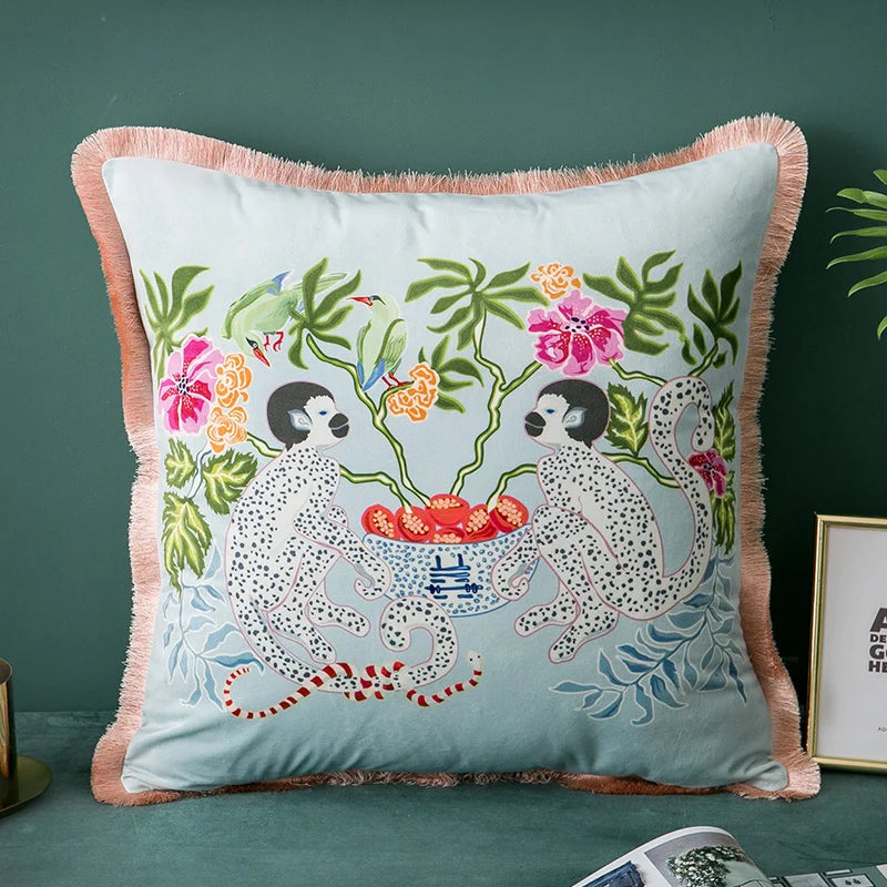 Afralia™ Mystical Animals Print Cushion Cover 50x50cm