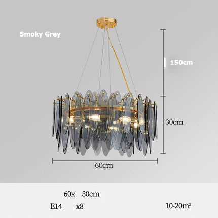 Afralia™ Art Deco Glass Iron LED Chandelier for Dinning Room