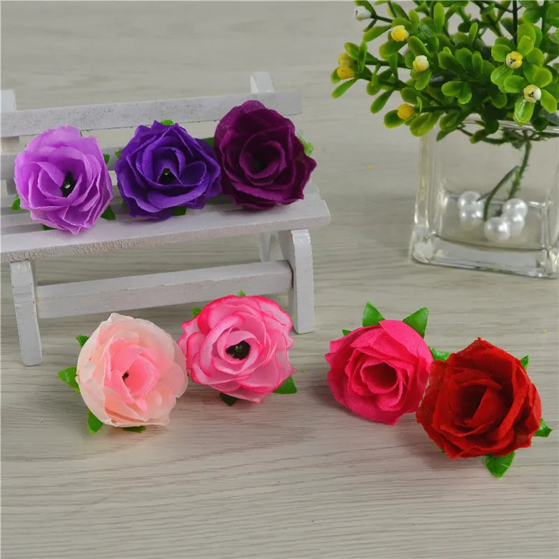 Afralia™ Rose Flower Head: Set of 10 Handmade DIY Wholesale Artificial Flowers.