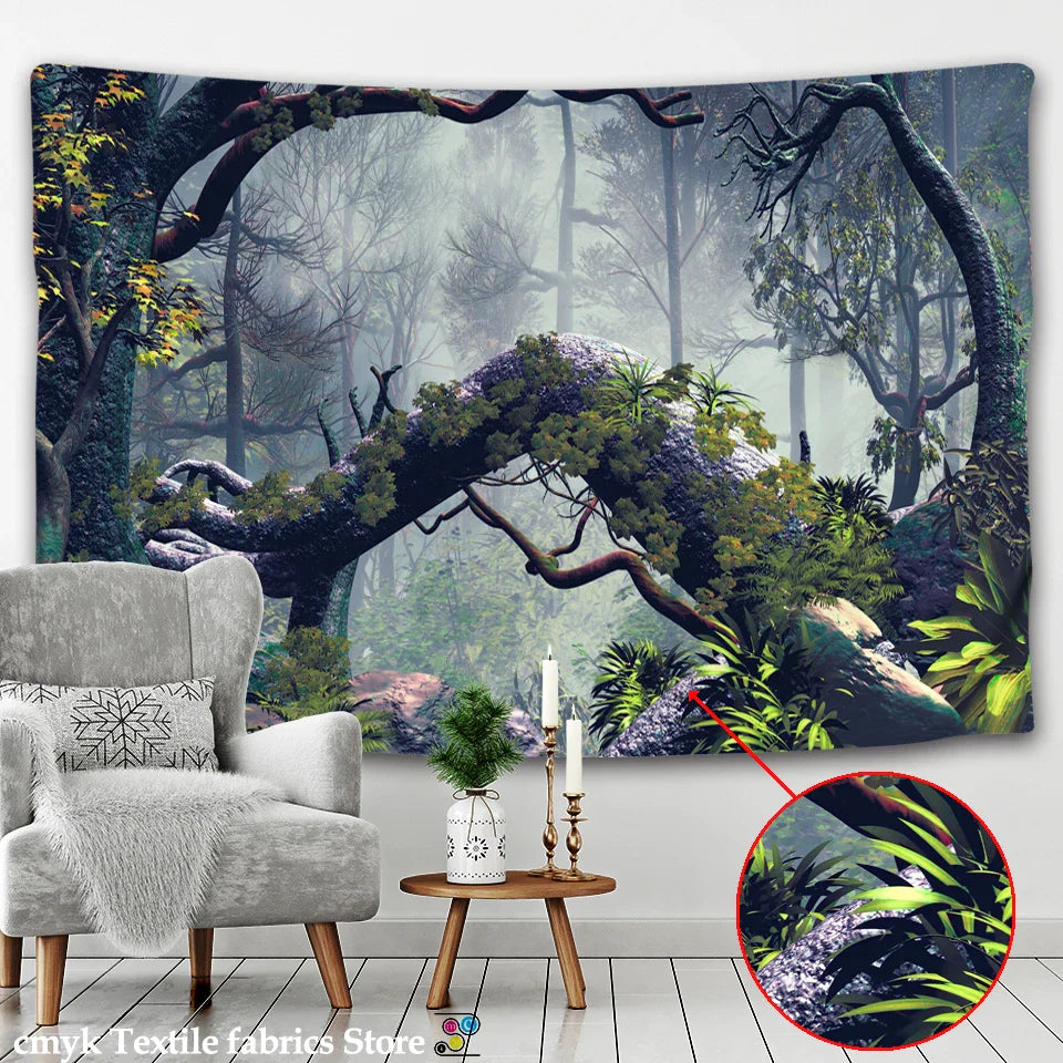 Afralia™ Natural Forest Mandala Wall Tapestry: Bohemian Hippie Wall Hanging Art